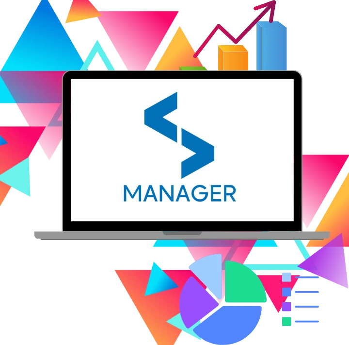 Persona usando sistema CYC MANAGER en una laptop
